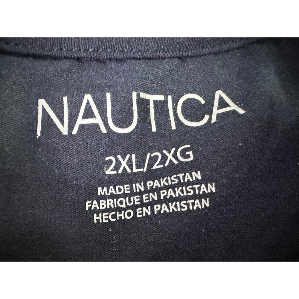Nautica Sailing Division Shirt Mens 2XL Navy Blue Graphic Tee Yacht Club Coastal - Picture 3 of 8